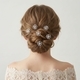 u-Shaped Pearl Flower Hairpin Set For Bridal Updo