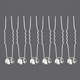 u-Shaped Pearl Flower Hairpin Set For Bridal Updo