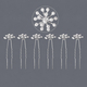 u-Shaped Pearl Flower Hairpin Set For Bridal Updo