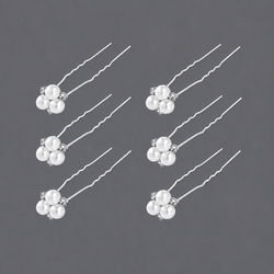 Minimalist Pearl Floral Hairpin Set (6-Piece) Hs-J3281s