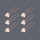 u-Shaped Pearl Flower Hairpin Set For Bridal Updo