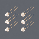 u-Shaped Pearl Flower Hairpin Set For Bridal Updo