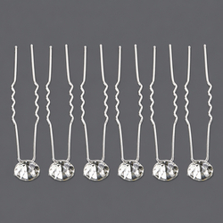 Minimalist Round Silver Hairpin Set (6-Piece) Hs-J3749