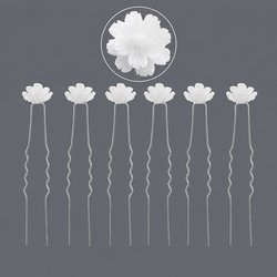 Minimalist Fresh White Flower Hairpin Set (6-Piece) Hs-J6468