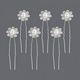 u-Shaped Pearl Flower Hairpin Set For Bridal Updo