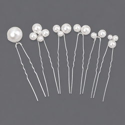 Lustrous Mixed-Size Pearl Hairpin Set (6-Piece) Hs-J6185