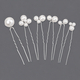 u-Shaped Pearl Flower Hairpin Set For Bridal Updo