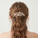 light Luxury Floral Rhinestone Hair Comb