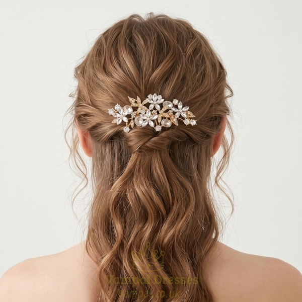 light Luxury Floral Rhinestone Hair Comb