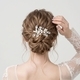 light Luxury Versatile Pearl Rhinestone Hair Comb HS-J807 minimalist Pearl Hair Comb Handmade Wire-Wrapped