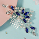 handmade Rhinestone Pearl Hair Comb For Wedding And Hanfu Updo