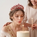 light Luxury Rhinestone Queen Crown Bridal Headpiece