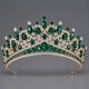 light Luxury Rhinestone Queen Crown Bridal Headpiece