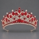 light Luxury Rhinestone Queen Crown Bridal Headpiece