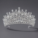 light Luxury Rhinestone Queen Crown Bridal Headpiece