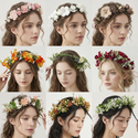 floral Wreath Ribbon Headband Handmade Bridal Hair Accessory
