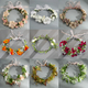 floral Wreath Ribbon Headband Handmade Bridal Hair Accessory