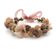 floral Wreath Ribbon Headband Handmade Bridal Hair Accessory