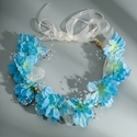 floral Wreath Ribbon Headband Handmade Bridal Hair Accessory