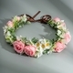 floral Wreath Ribbon Headband Handmade Bridal Hair Accessory