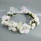 floral Wreath Ribbon Headband Handmade Bridal Hair Accessory
