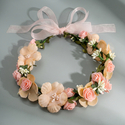 floral Wreath Ribbon Headband Handmade Bridal Hair Accessory