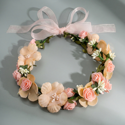 Pink Forest-Style Bridal Flower Wreath Hs-J4431p