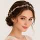 alloy Leaf Pearl Rhinestone Bridal Headband