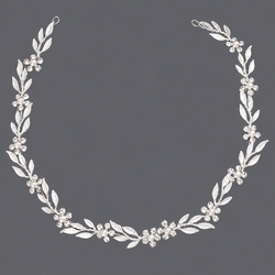 Silver Versatile Forest-Style Floral Leaf Headband