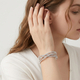 rhinestone Double-Layer Cross Open Bracelet For Women