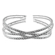 rhinestone Double-Layer Cross Open Bracelet For Women