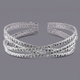rhinestone Double-Layer Cross Open Bracelet For Women