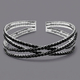 rhinestone Double-Layer Cross Open Bracelet For Women