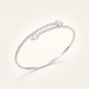 korean Style Minimalist Rhinestone Zircon Stackable Bangle Bracelet