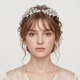 silver five-pointed star light luxury headband rhinestone Bridal Crown Headband Wedding Tiara
