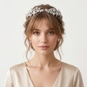 silver five-pointed star light luxury headband rhinestone Bridal Crown Headband Wedding Tiara