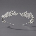 silver five-pointed star light luxury headband rhinestone Bridal Crown Headband Wedding Tiara
