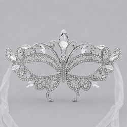 White Rhinestone Half Mask Fs-J151s