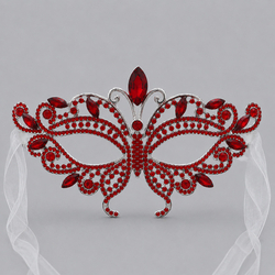 Red Rhinestone Half Mask Fs-J151sred