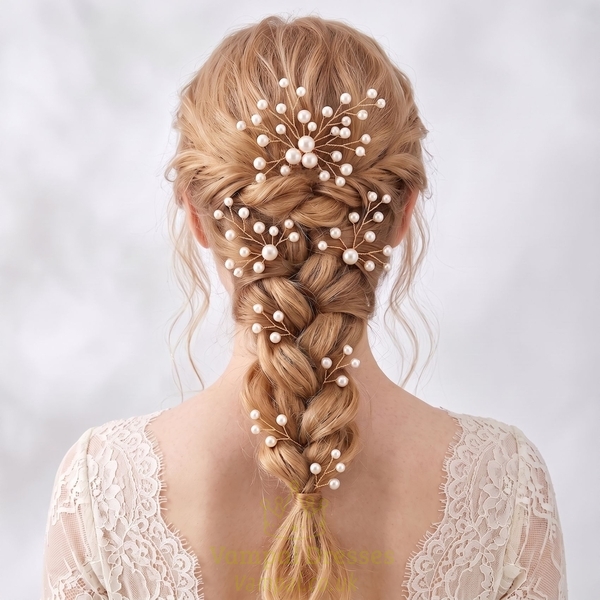 pearl Versatile Daily Hairpin Set (7-Piece Set) handwoven Pearl Hairpin Set Bridal Evening Updo Accessory