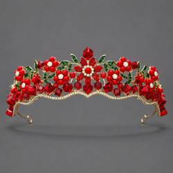 Gold Versatile Red Crystal Crown Ts-J3262gred