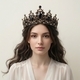 dark Alloy Rhinestone Crown Halloween Ball Headpiece