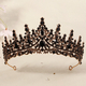 dark Alloy Rhinestone Crown Halloween Ball Headpiece