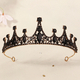 dark Alloy Rhinestone Crown Halloween Ball Headpiece