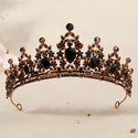 dark Alloy Rhinestone Crown Halloween Ball Headpiece