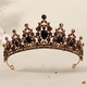 dark Alloy Rhinestone Crown Halloween Ball Headpiece