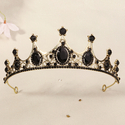 dark Alloy Rhinestone Crown Halloween Ball Headpiece