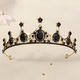 dark Alloy Rhinestone Crown Halloween Ball Headpiece