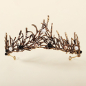 dark Alloy Rhinestone Crown Halloween Ball Headpiece