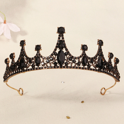 Dark Rhinestone Light Luxury Crown Ts-J2936blk